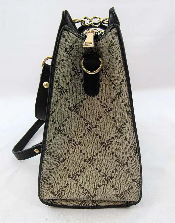 Bee handbag Purse Set Two Way Chain Black Side | SiAra Clothing Store, LLC