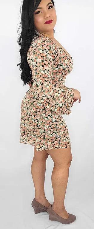 Long sleeves open back mini dress - SiAra Clothing Store, LLC