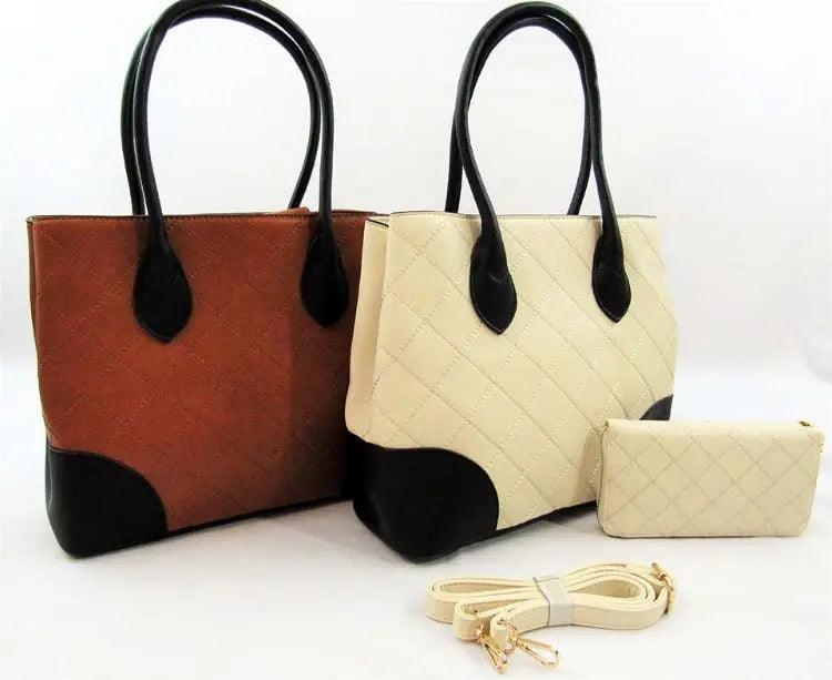 Tote Bag Quilted Handbag Wallet Set | SiAra Clothing Store, LLC