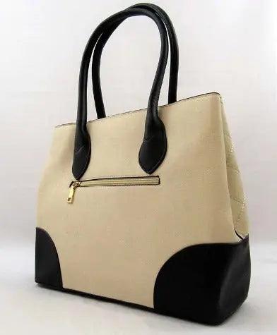 Tote Bag Quilted Handbag Beige Wallet Set | SiAra Clothing Store, LLC
