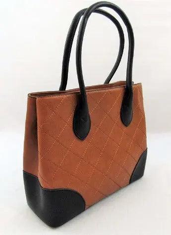 Tote Bag Quilted Handbag Brown Wallet Set | SiAra Clothing Store, LLC