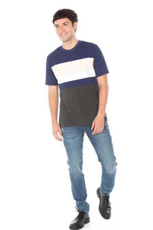 Men's Slim Tapper Medium Blue Jeans with Model | SiAra Clothing Store, LLC