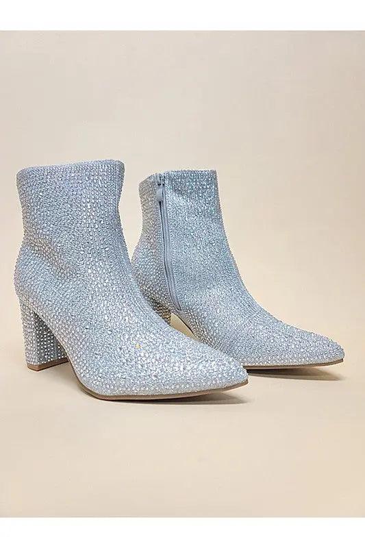 Women's Boots Rhinestone Casual Silver Sided | SiAra Clothing Store