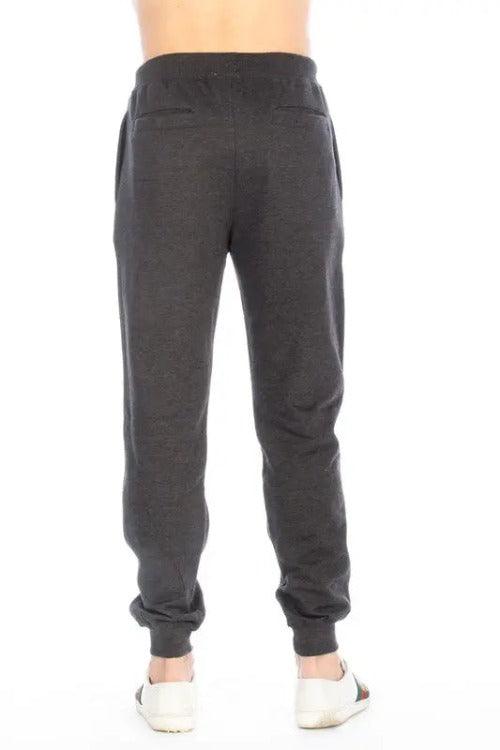 Men's Fleece Charcoal Jogger Pants Back | SiAra Clothing Store, LLC