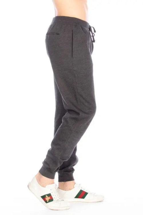 Men's Fleece Charcoal Jogger Pants Right Side | SiAra Clothing Store, LLC