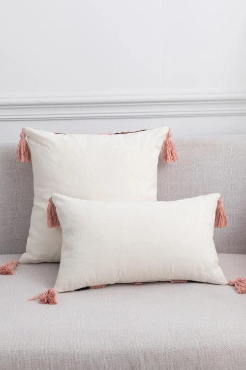 Decorative Throw Pillow Case Geometric Graphic Tassel on the Back | SiAra Clothing Store, LLC