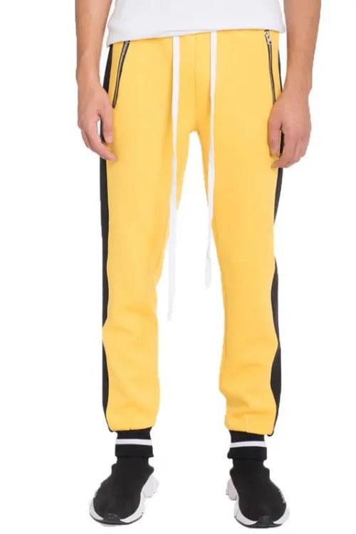 Men's Joggers Sweat-pants Side Stripe Yellow | SiAra Clothing Store