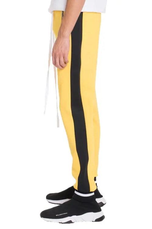 Men's Joggers Sweat-pants Side Stripe Yellow Side | SiAra Clothing Store