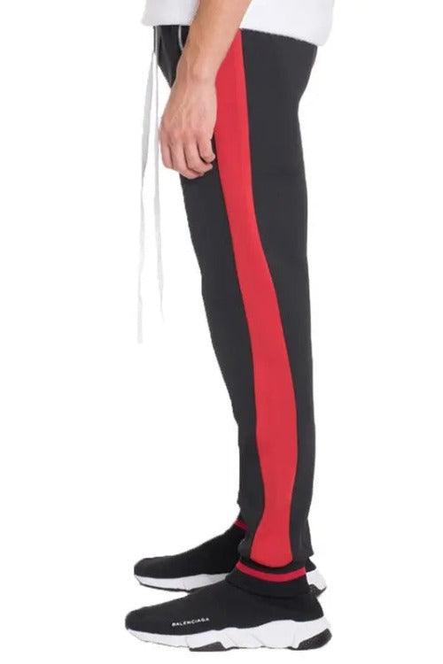 Men's Joggers Sweat-pants Side Stripe Black/Red Side | SiAra Clothing Store