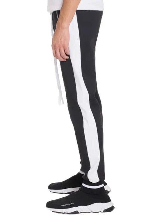 Men's Joggers Sweat-pants Side Stripe Black/White | SiAra Clothing Store