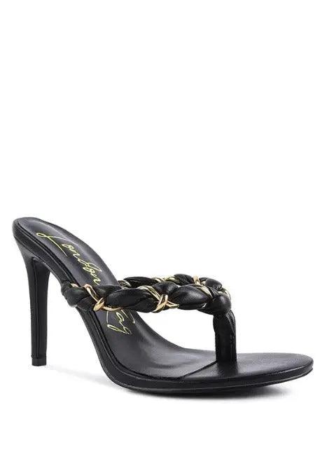 High-heeled Braided Thong Sandals SiAra Clothing Store, LLC