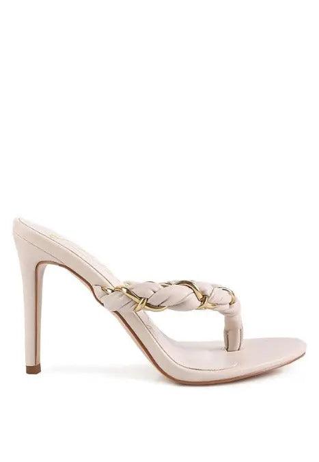 High-heeled Braided Thong Sandals SiAra Clothing Store, LLC