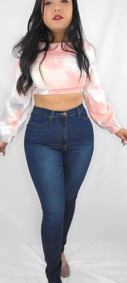 High waist jeans | Women's Super Stretchy Blue Skinny Jeans SiAra Clothing Store, LLC