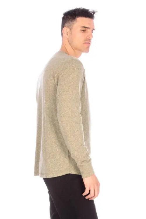 Men's Long Sleeve Henley Shirt Side | SiAra Clothing Store