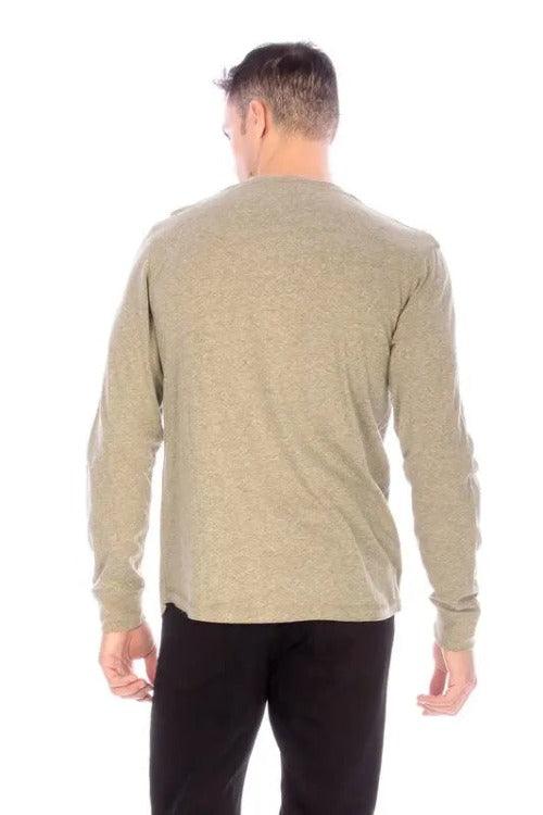 Men's Long Sleeve Henley Shirt Back | SiAra Clothing Store