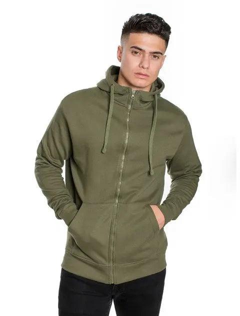 Men's Fleece Hoodie Jacket Olive | SiAra Clothing Store, LLC