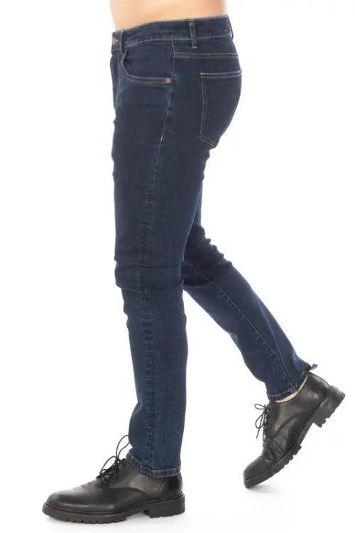 Men's Jeans Slim Fit Tapered Dark Blue Side | SiAra Clothing Store, LLC