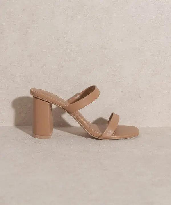 High Heel Straps Sandals Taupe Right Shoe | SiAra Clothing Store, LLC