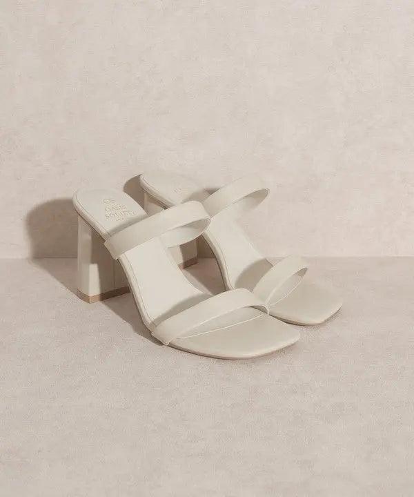 High Heel Straps Sandals Beige Sided | SiAra Clothing Store, LLC