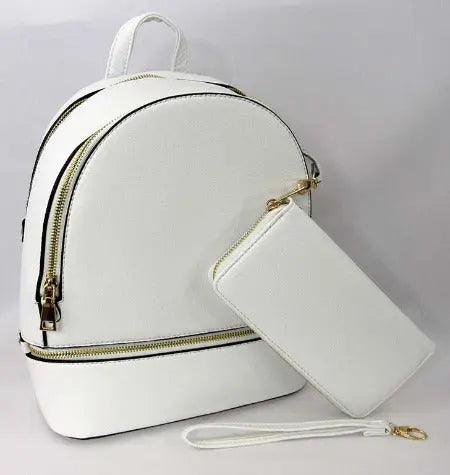 White Backpack Wallet Set | SiAra Clothing Store, LLC