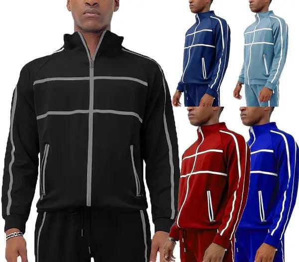 Men's Tape Stripe Track Jacket Collection | SiAra Clothing Store