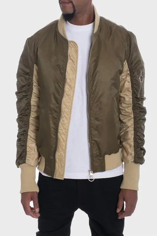 TWO TONE COLOR BLOCK BOMBER JACKET WEIV