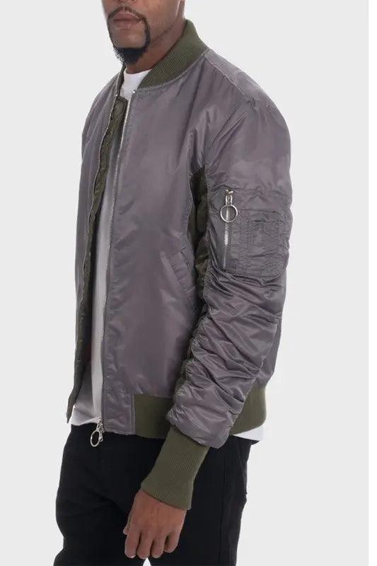TWO TONE COLOR BLOCK BOMBER JACKET WEIV