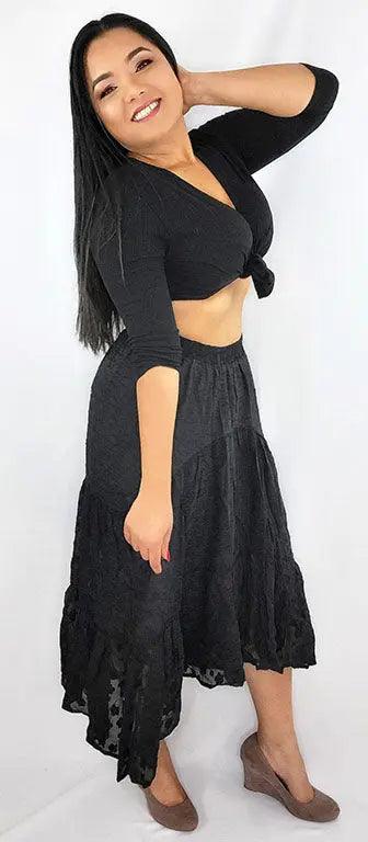 Midi Skirt Black Asymmetrical | SiAra Clothing Store, LLC