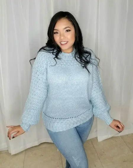 Women's Crochet Detail Long sleeves sweater SiAra Clothing Store