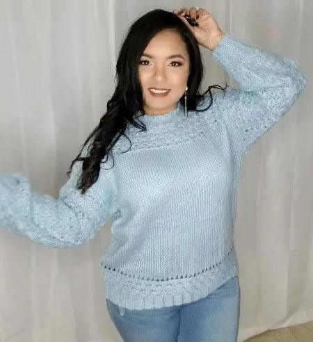 Women's Crochet Detail Long sleeves sweater SiAra Clothing Store