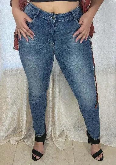 Women's High Waist Washed Blue Skinny Jeans SiAra Clothing Store, LLC